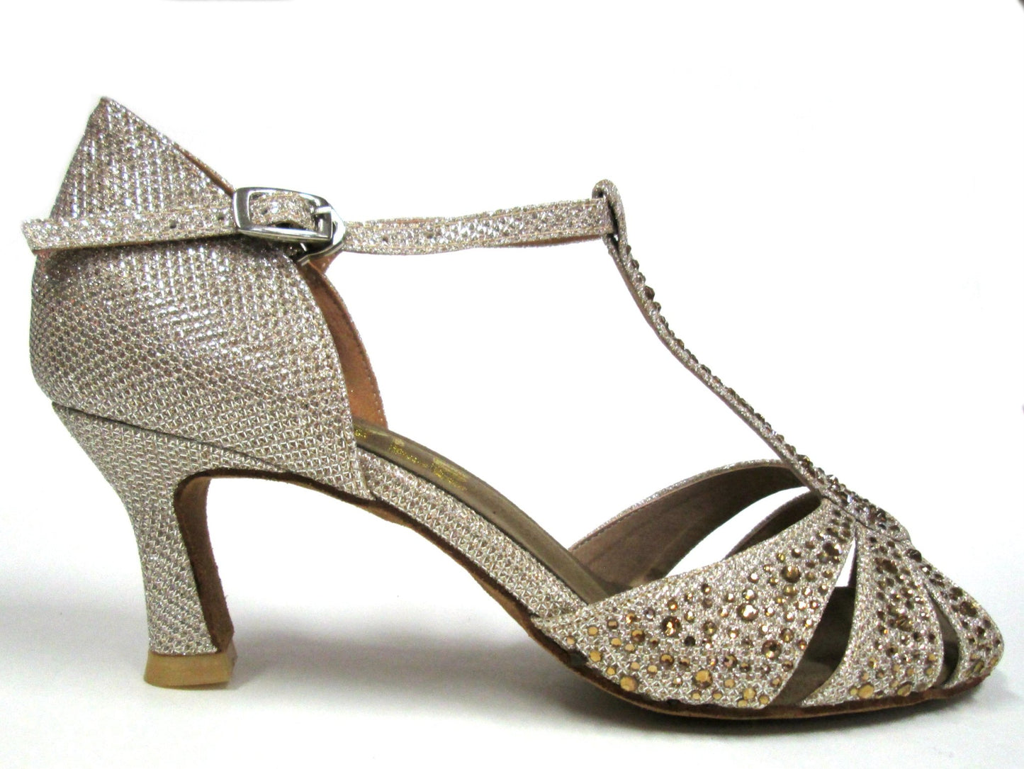 Orlena Metallic Gold - 2.5" for salsa and bachata dancing