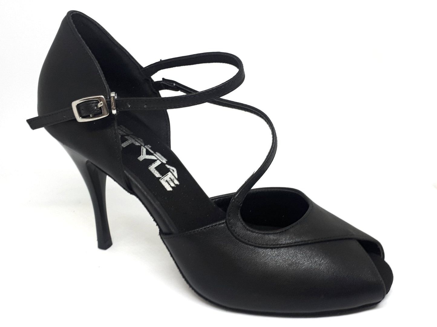Serpentine Black Leather - Stiletto for salsa and bachata dancing