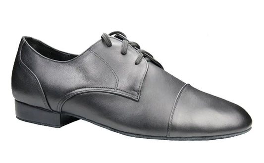 Leather black dancing shoes for men