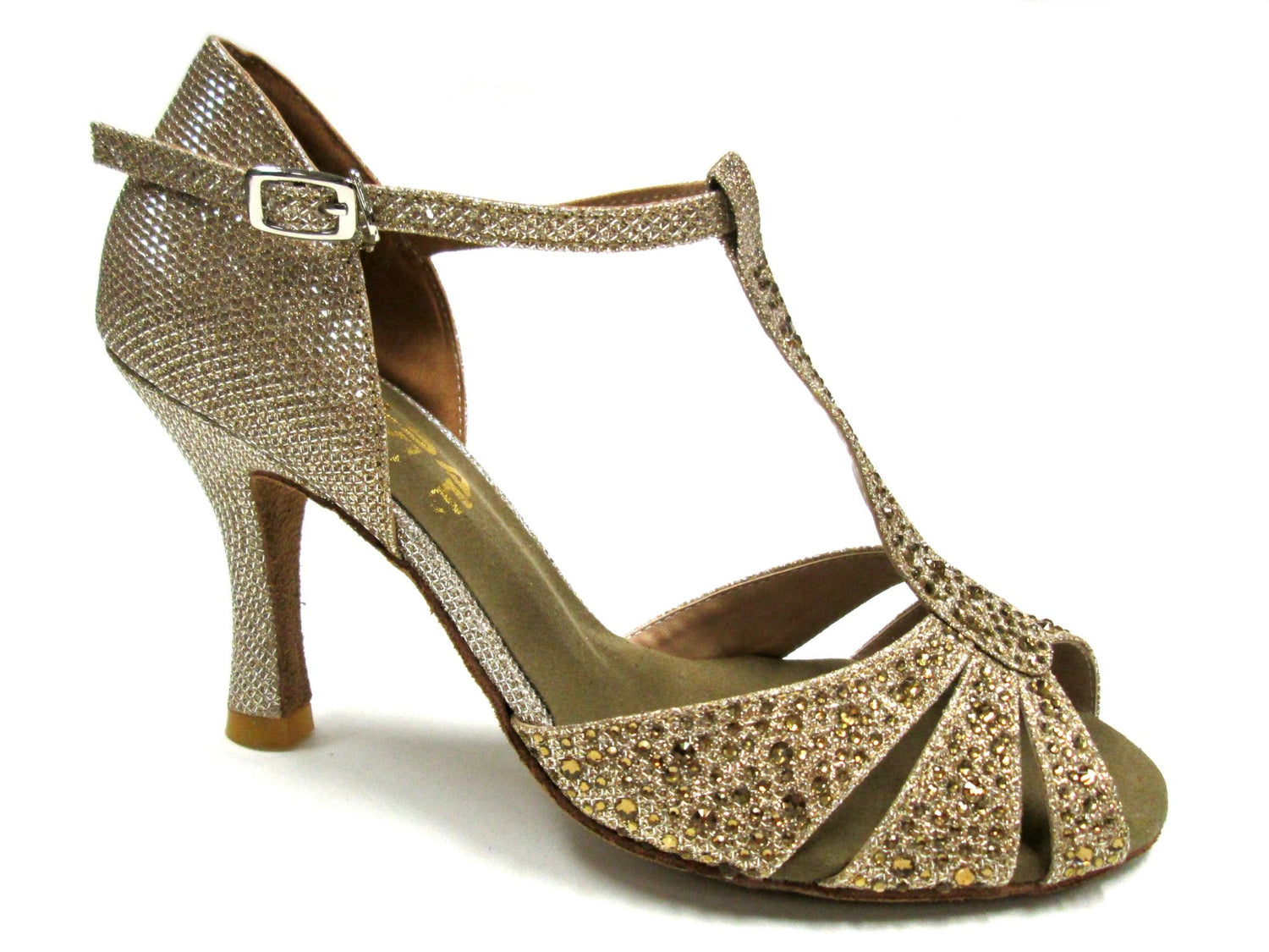 Orlena Metallic gold - 3" for salsa and bachata dancing